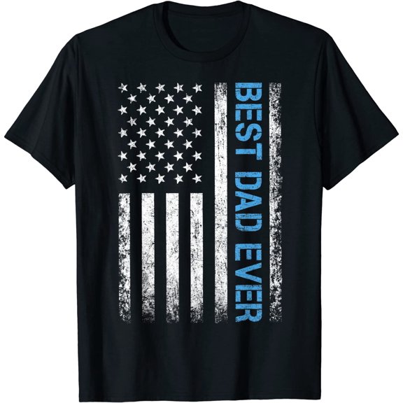 Father's Day Best Dad Ever with US American Flag T-Shirt
