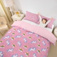 thumbnail image 3 of Erosebridal Cartoon Animal Unicorn Twin Bedding For Kids,Kawaii Rainbow Pattern Girls Duvet Cover Set,Reversible Pink 2pcs,No Comforter, 3 of 6