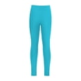 thumbnail image 2 of Sinleey Girls' Active Yoga Tights Athletic Sports Workout Stretchy Dance Leggings Running Compression Lake Blue 8, 2 of 6