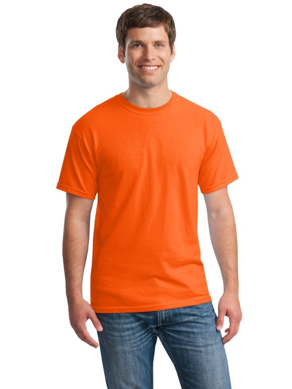 High Visibility Short Sleeve T-Shirt Hi Vis Workwear for Men 5.3oz T-Shirt Safety Orange 2XL