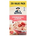 Quaker, Instant Oatmeal, Strawberry & Cream, ReadytoMicrowave Oatmeal