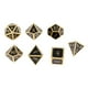 thumbnail image 1 of 7 x Dados Poliédricos D20 D12 D10 D8 D6 D4 Opacos con Caras Juguete Educativo Negro, 1 of 7