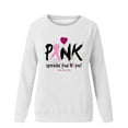 thumbnail image 4 of DeHolifer Womens Sweatshirts Breast Cancer Graphic Raglan Long Sleeve Crewneck Loose Casual Pullover Tops White M, 4 of 4