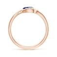 thumbnail image 2 of ANGARA Natural Nature Inspired Blue Sapphire Bypass Ring with Diamond Leaf in 14K Rose Gold for Women (Size-6x4mm) | September Birthstone, Anniversary, Jewelry Gift for Women | Natural Sapphire Ring, 2 of 9