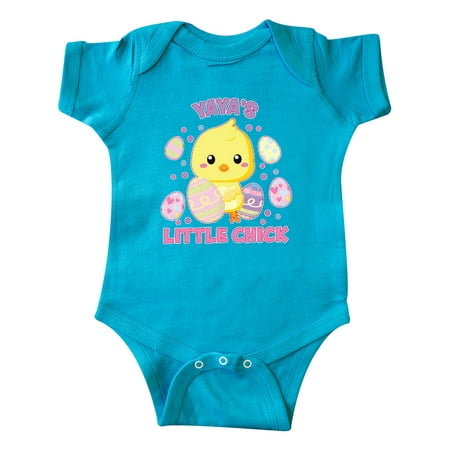 

Inktastic Yaya s Little Chick Cute Easter Chick with Colorful Eggs Gift Baby Boy or Baby Girl Bodysuit