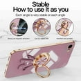 thumbnail image 3 of Nalacover Slim Case for iPhone 7/8/SE 2020/SE 2022,Cute Cartoon 6D Plating Astronaut Hidden Magnetic Ring Kickstand Soft TPU Shockproof Corner Protection Drop Proof Edge Bumper Cover.Purple, 3 of 9