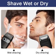 PRITECH Electric Foil Shaver for Men with Popup Trimmer, 2 in 1 Electric Shaver for Men, Rechargeable 3 Speed Adjustable (Black)