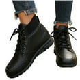 thumbnail image 4 of Wowcloth Women's Fashion Casual Winter Ankle Boots – Solid Color Round Toe Front Lace-Up Flat Heel for Everyday Comfort Wear, 4 of 9