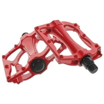 WASHWEPE 2Pcs Aluminum Alloy Red Pedal for Bicycles Pedals Mountain Bike Stable Pedaling Anti-slip 4.7x3.7x1in