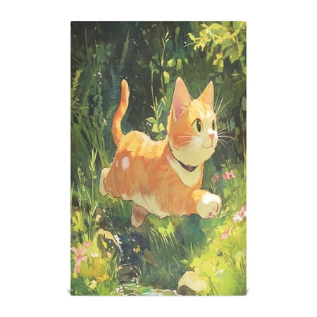 

6-Pack Decorative Kitchen Towels - Absorbent Dish Cloths 28x18 Inches Quick-Dry Polyester with Hanging Loop，A Oil Painting Cat