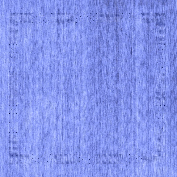 Ahgly Company Machine Washable Indoor Square Abstract Blue Contemporary Area Rugs, 4' Square