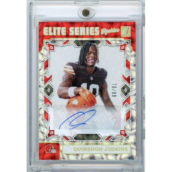 2025 Panini Donruss Quinshon Judkins #ESR-QJS Elite Series Rookies Auto /99 Cleveland Browns Rookie RC Football Card