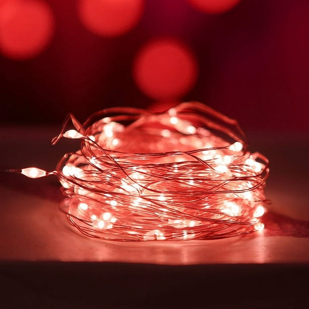 Cadena de luces LED de alambre de cobre, 2032 pilas de botón, luces decorativas, caja de regalo para pastel de flores, cadena de luces pequeña