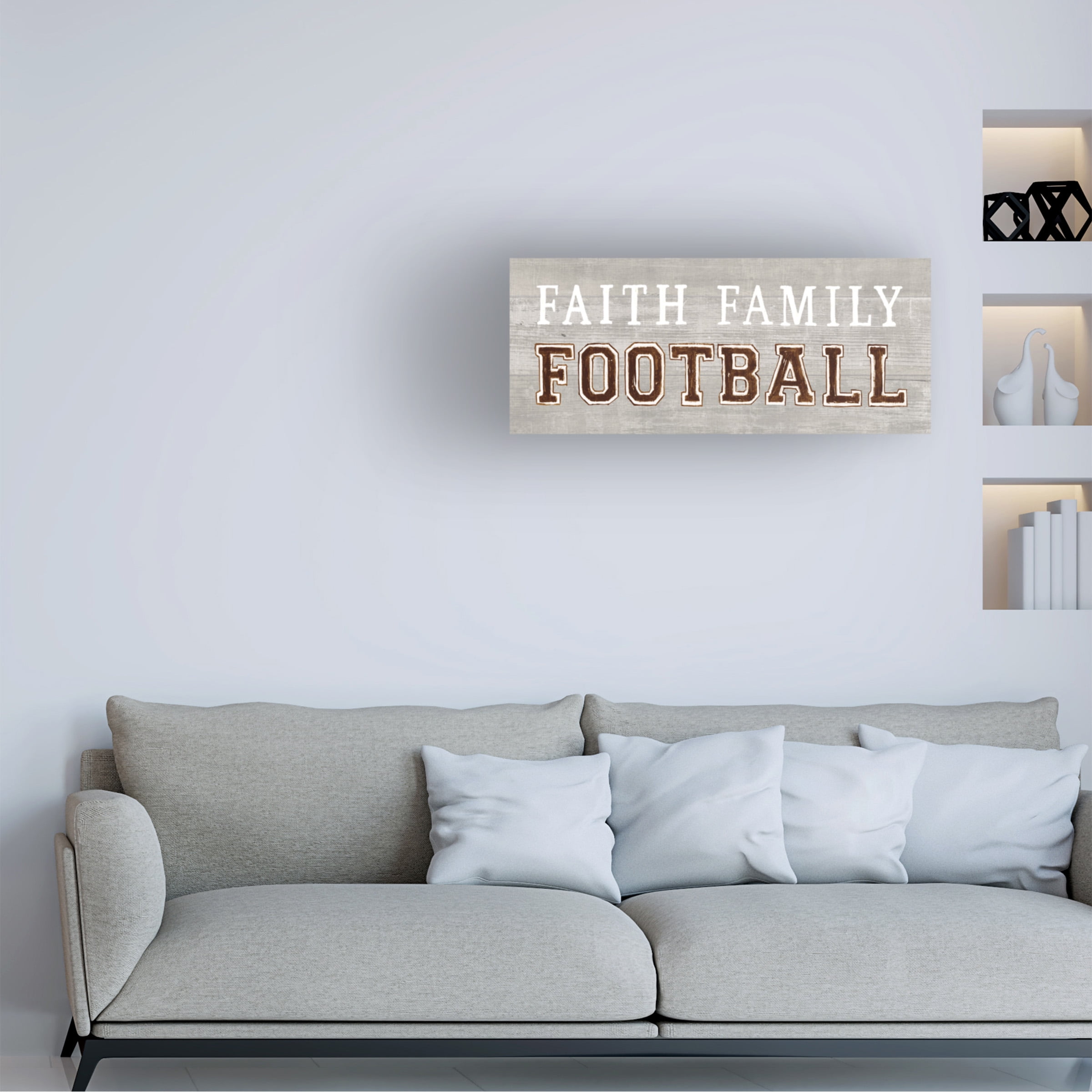 Trademark Fine Art 'Game Day III Faith Family Football' Canvas Art by Marco Fabiano