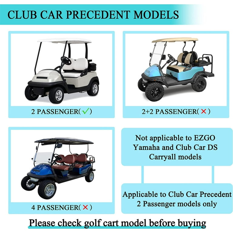10L0L Golfwagengehäuse für Club Car DS Precedent 2 Beifahrer Golf Cart  Abdeckung mit 2 Tür-Reißverschlüssen, seitlicher
