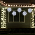 thumbnail image 3 of Northlight LED Lighted Starlight Floral Hanging Sphere Outdoor Christmas Decoration - 7.5" - Pure, 3 of 6