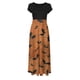 thumbnail image 4 of Vestido largo colorido con estampado de Halloween para mujer, vestidos estampados de manga corta, vestido playero informal Maxi Pompotops  ghjkhdj13775, 4 of 6