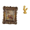 thumbnail image 1 of Marco de fotos floral tallado a mano con estatua antigua, soporte para fotos, decoración Feng Shui de mesa para pared, para oficina, dormitorio, hogar, 1 of 8