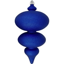 Christmas By Krebs Shattererproof Plastic Finial Ornament (Dark Blue Glitter, 15 inch (380mm))