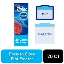 Ziploc Brand Pint Freezer Bags, with Grip 'n Seal Technology, 20 Count