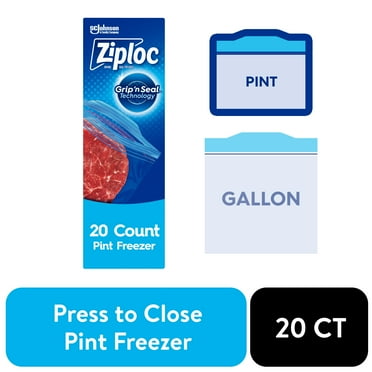 Ziploc Brand Pint Freezer Bags, with Grip 'n Seal Technology, 20 Count