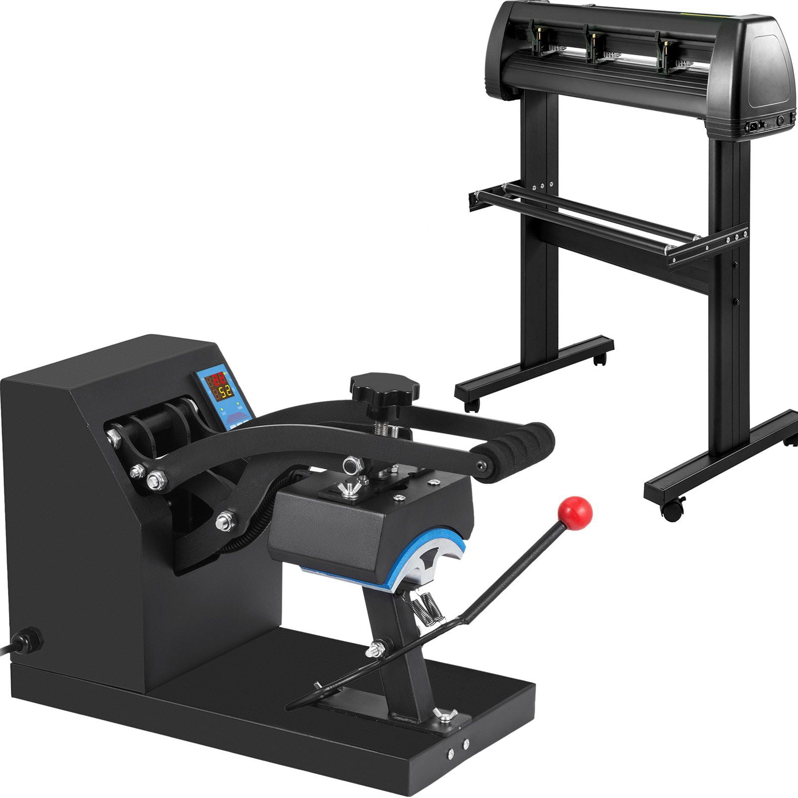 Heat Press Hat Cap 5.5"x3.5" + Vinyl Cutter Plotter Machine 53" W/floor Stand