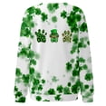 thumbnail image 4 of Womens St Patricks Day Shirt Dog Paw Print Long Sleeve Shirt Shamrock Crewneck Sweatshirt Irish Green Top Casual Loose Pullover, 4 of 4