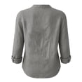 thumbnail image 4 of NominalSnugCotton Linen Button down Shirts for Women Dressy Casual V Neck Long Sleeve Lightweight Work Blouses Shirts, 4 of 8