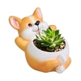 thumbnail image 5 of Yesbay Animal Flower Pot Cat Dog Succulents Pots Resin Planter with Drainage Hole for Succulents Desk Decoration, 5 of 8