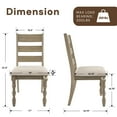 thumbnail image 3 of Dayalane Farmhouse Dining Chairs Set of 2, Upholstered Ladder Back Solid Wood Kitchen Chairs with Roman Column Legs for Dining Room, Restaurant, Chenille, Beige, 3 of 9
