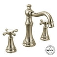 thumbnail image 2 of Moen Ts42114 Weymouth Double Handle Widespread Bathroom Faucet - Nickel, 2 of 7