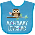 thumbnail image 3 of Inktastic My Grammy Loves Me Owl Girls Baby Bib, 3 of 4