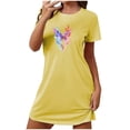 thumbnail image 2 of Mefallenssiah Chemise de Nuit Courte Surdimensionnée pour Femmes Mode Imprimé Poitrine Manches Courtes, 2 of 7