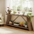 thumbnail image 5 of Tribesigns 70.9" Extra Long Sofa Table Behind Couch, Wood Console Table for Hallway, Natural Brown, 5 of 8