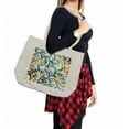 thumbnail image 2 of Traditional Shopping Bag, Colorful Bamboo Tree Leaves Hand Drawn Style Plants Picture Print, Eco-Friendly Reusable Bag for Groceries Beach and More, 15.5" X 14.5", Cream, by Ambesonne, 2 of 2