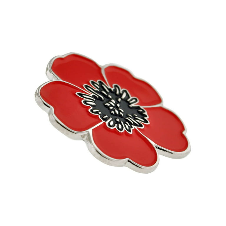 PinMart Pinmart's Red Poppy Flower Remembrance Memorial Day Lapel Pin w/ Magnetic Back, Women's, Size: 1 Piece, Grey Type
