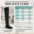 thumbnail image 6 of SACFOF Women's Over The Knee Thigh High Chunky Low Flat Heel Boots Long Stretch Zipper Sexy Fall Fashion Boots Black Red Purple US5-11, 6 of 6