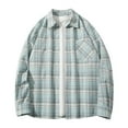 thumbnail image 2 of AKOEE Cotton Plaid Shirts Mens Long Sleeve Button Down Flannel Shirt Jackets Casual Fall Spring Clothes for Teens (XL, Blue), 2 of 7