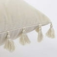 thumbnail image 5 of Boho Decorative Soft Velvet Throw Pillow Covers with Tassels Solid Cushion Case for Couch Bed Sofa, Cream, 16x16 inch, 2 Packs, 5 of 6