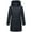 Navy, variant on Women's Thigh-Length Quilted Winter Coat with Hood - Karumikoo XVI