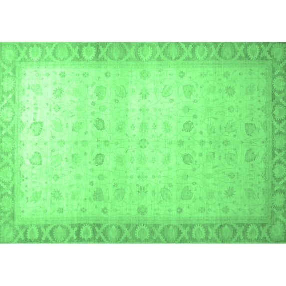 Ahgly Company Indoor Rectangle Oriental Emerald Green Traditional Area Rugs, 2' x 4'