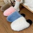 thumbnail image 7 of Xfvqtps Fuzzy Slippers for Women Fluffy Close Toe Slide House Slippers for Indoor Bedroom Warm Furry Slipper for Fall Winter Coffee, 7 of 7