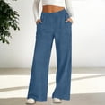 thumbnail image 2 of Women's High Waisted Jeans, Straight Leg Elastic Waist Pull On Jeans, Stretchy Relaxed Fit Denim Pants with Pockets, Fashion Casual Jeans for Daily Wear Blue XXL, 2 of 7