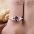 thumbnail image 2 of Alexandrite and moissanite gemstone engagement ring 925 sterling silver promise gift ring, 2 of 5