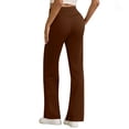 thumbnail image 6 of Inglocry Wide Leg Pants for Women Loose Yoga Pants with Pockets Petite/Regular/Tall Stretch Casual Lounge Pants 2026 Brown XL, 6 of 9
