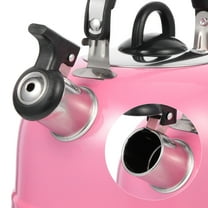 water kettle Stainless Steel Whistling Tea Kettle - Pink (7.87X7.48X7.28Inch)
