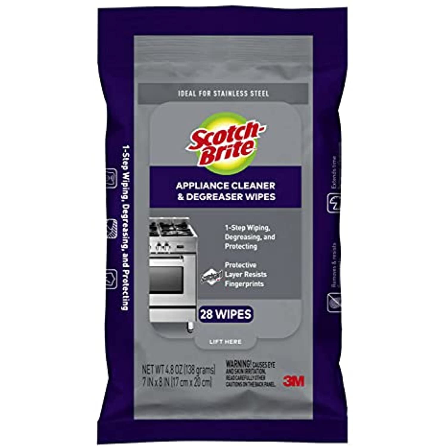 ScotchBrite Appliance Cleaner Cleaning Wipes, 28 Wipes