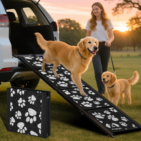 Rampa para perros PAWUV portátil plegable de aluminio para coche de 71 x 43 cm
