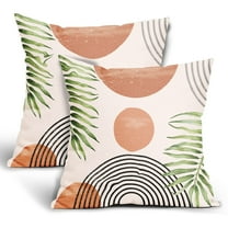 ABSOP Boho Pillow Covers 18x18 Inch Set of 2 Mid Century Modern Throw Pillow Cases Sunset Outdoors Decorative Cotton Linen Cushion Covers for Sofa Home Couch