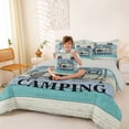 thumbnail image 4 of Catabedysis Ocean Beach Camping 7-Piece Twin Bedding,Camper Print Bedding Comforter Set For Boys,Multicolor,Light Gray Reversible, 4 of 7